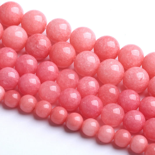 120PCS 6MM Natural Stone Pink Jade Beads Rhodochrosite Chalcedony Beads for Jewelry Making DIY Bracelet 2 Strands