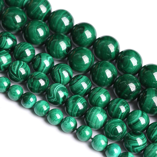 10MM 19PCS Natural Stone Green Malachite 3A Grade Gemstone Loose Beads for Jewelry Making DIY Bracelet