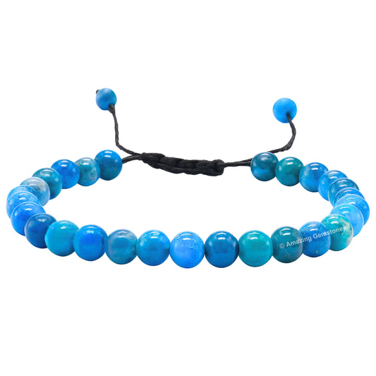 Amazing Gemstone Apatite Bracelet for Women Men's Gifts - Protection Healing Crystal Bracelet - 6mm Gemstone Beaded Adjustable Bracelet Pulseras Para Hombres Mujer Stocking Stuffers