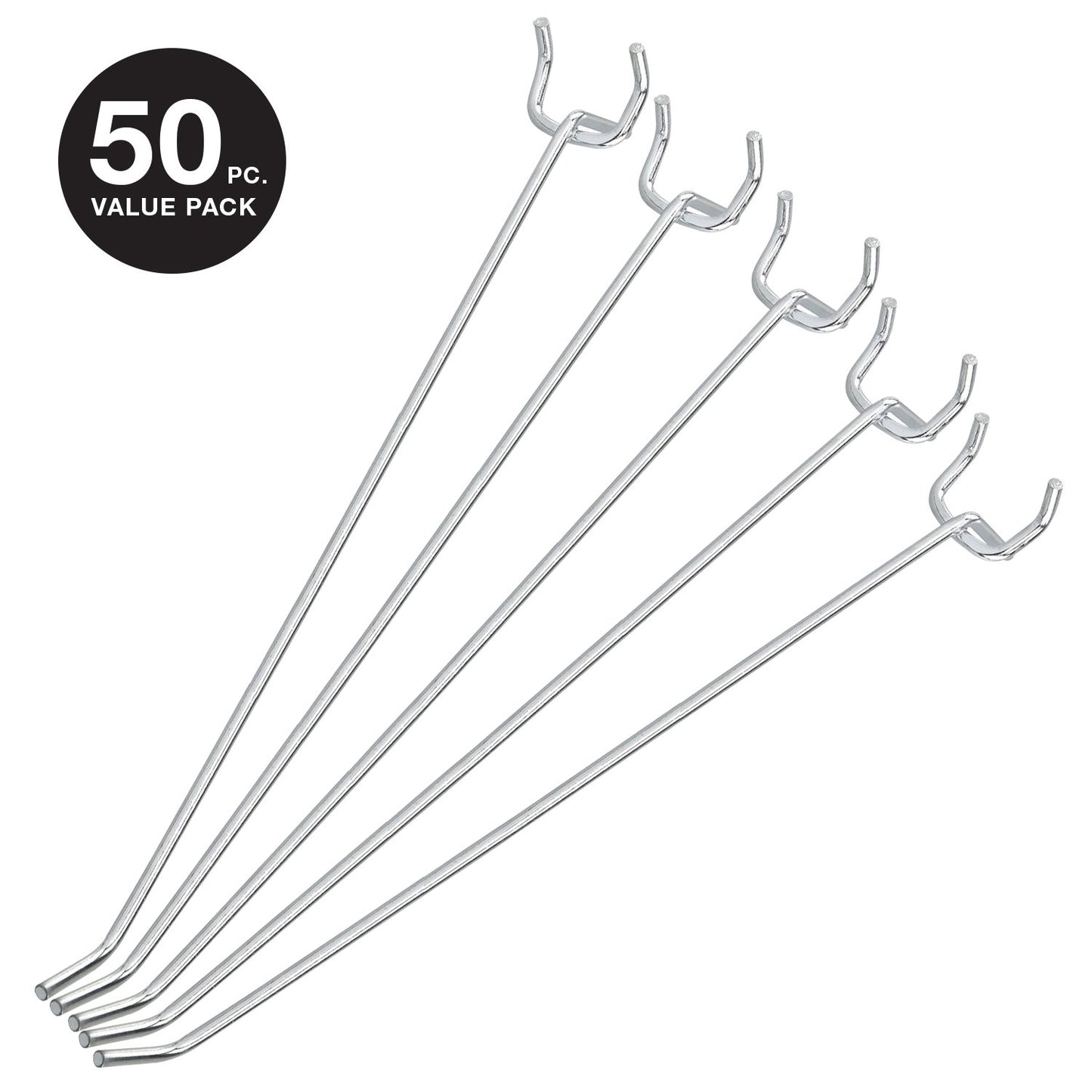 Neiko 53104A 8” Pegboard Hook Organizer Kit, 50 Pack, Hanging Hooks Set for Garage Organization, Great for Wall Hanging and Shelving, Tool Storage, Craft Organizing