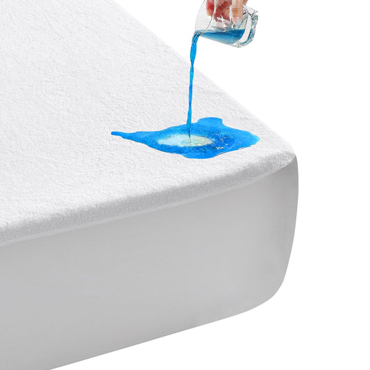 LAVANCE Waterproof Mattress Protector Queen Size, Premium Cotton Terry, Soft Noiseless Washable Bed Mattress Cover with 6"-21" Deep Pocket, 60" x 80"
