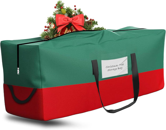 Skiennix Christmas Tree Bag - Heavy Duty 600D Oxford Material for 8 Ft Trees | Dampproof Storage with Reinforced Handles & Dual Zipper