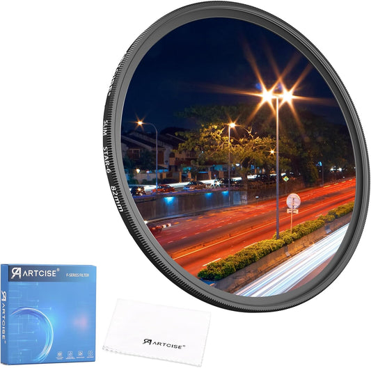 ARTCISE 77mm 6 (82mm) Star Filter Point Cross Screen Lens Filter for DSLR Camera, Starburst Effect Filter for Night