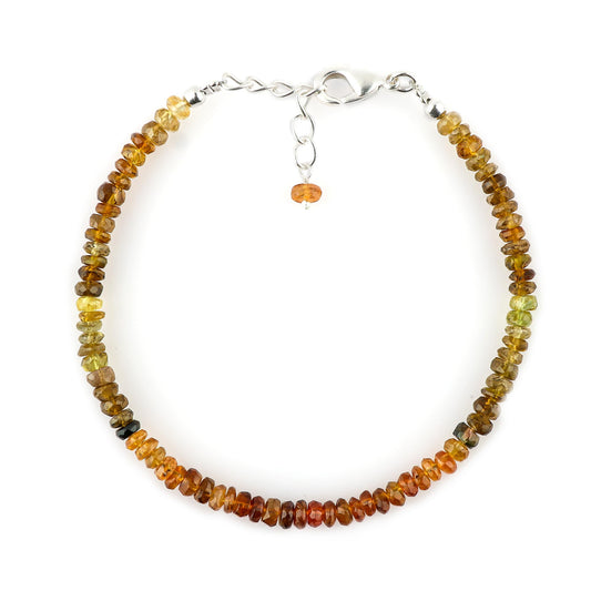 CRYSTALINES Natural Tourmaline Gemstones Beads Bolo Bracelets, Crystals Beaded Dainty Jewelry, Handmade, Women Bracelet, October Birthstones, Silver Plated, Adjustable Chain, 6+4inch, AAA Grade