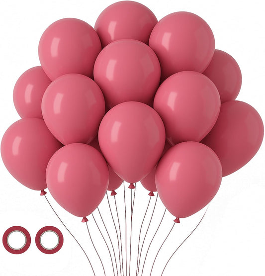 Voircoloria 105pcs Retro Hot Pink Balloons - 12 Inch Latex Party Balloons for Birthdays & Celebrations