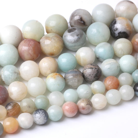 10MM Amazonite Beads Round Loose Beads Natural Gem Beads Crystal Energy Stone Beads for Jewelry Making DIY Bracelet Necklace