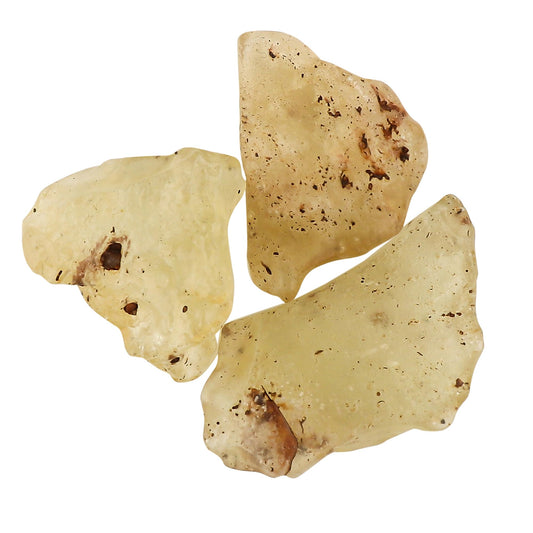 ColouredRocks Libyan Desert Glass (55cts) (3pcs) (18-25mm) Raw Golden Tektite Crystals, Loose Gemstone, Wholesale Rough, Jewelry Making Supply, Chakra Healing Stones, DIY Craft, Gem Collection