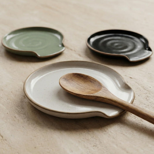 Beautiful Ceramic Spoon Rest - Perfect Kitchen Countertop Holder | Easy to Clean & Dishwasher Safe