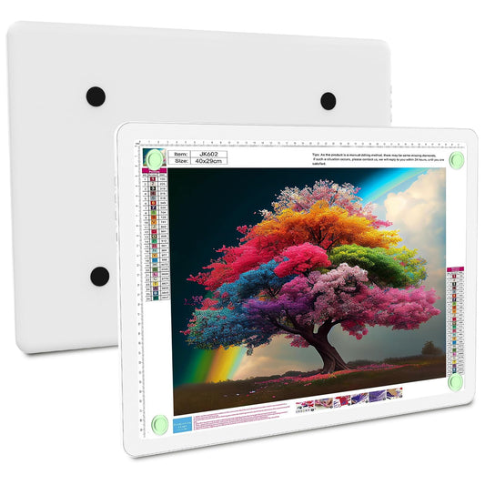 Elice Rechargeable A3 Light Pad for Diamond Painting, Magnetic LED Light Board with Physical Button, Super Bright Diamond Art Light Pad, Ultra-Thin Light Box for Tracing, Weeding Vinyl, Artists -White