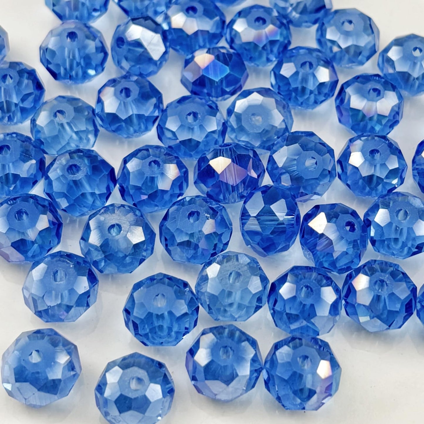 YHYPOCI 200pcs 6mm Crystal Glass Beads for Crafts Faceted Rondelle Glass Beads for Jewelry Making Crystal Spacer Beads for Necklaces Bracelets Earrings DIY Craft(Light Blue AB)