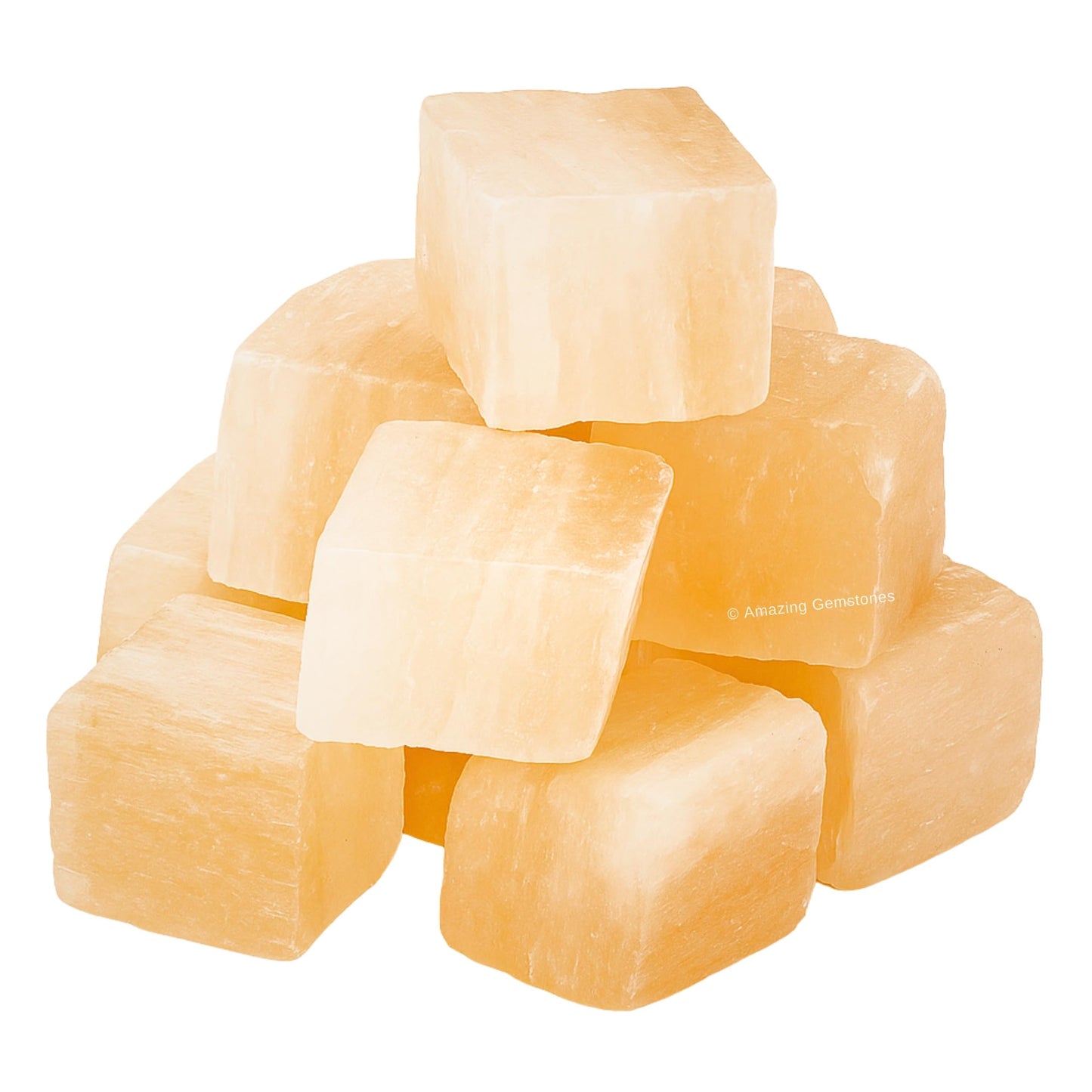 Amazing Gemstone Orange Selenite Raw Crystals and Healing Stones, Natural Rocks for Tumbling - DIY Raw Stones and Crystals, 2 Pieces