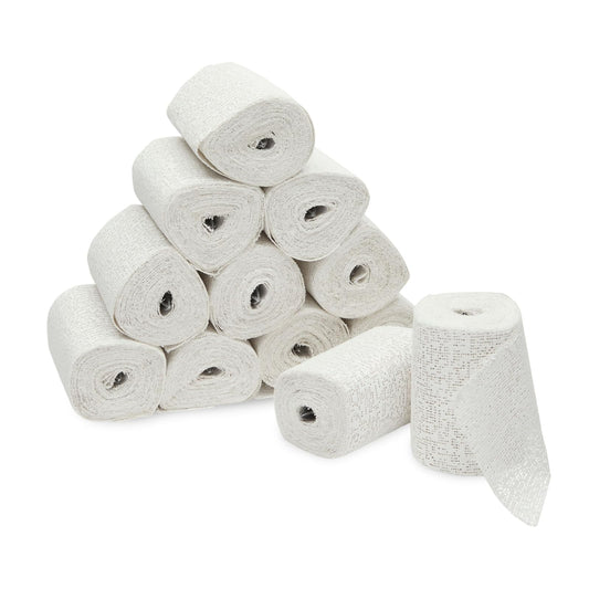 Bright Creations Plaster Cloth Rolls - Plaster of Paris Bandages & Gauze for Sculpting, Belly Casting, Paper Mache & Art - 4 in x 15 Ft Each, Pack of 12