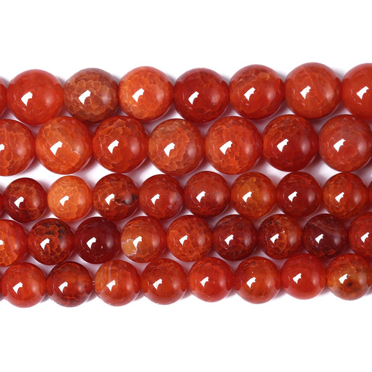 10mm 36pcs Natural Red Dragon Vein Agate Stone Beads for Jewelry Making Energy Healing Round Beads DIY Bracelet Necklace Accessories 15" (10mm, Red Dragon Vein Agate)