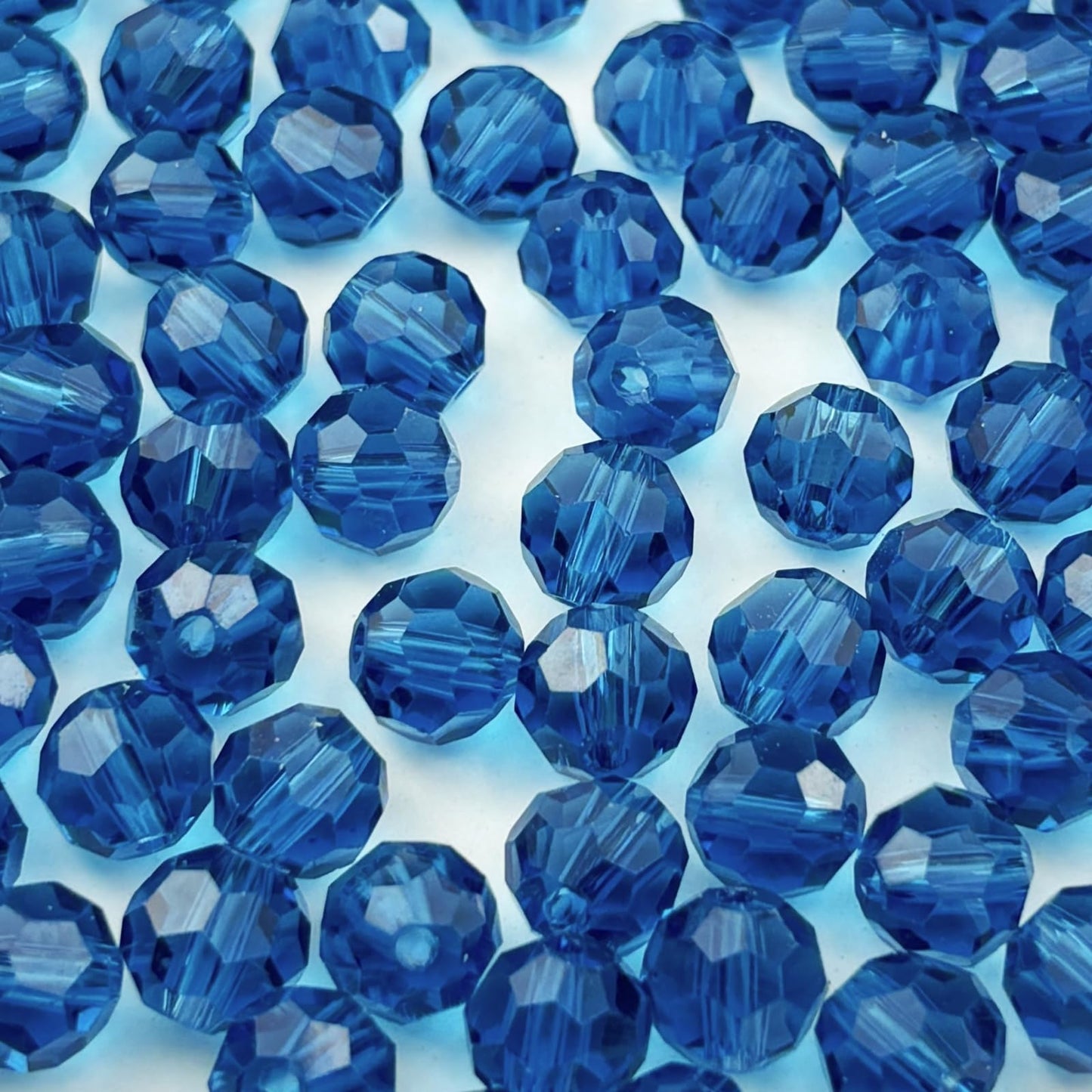 YUEXIGO 400pcs 3mm Round Crystal Glass Beads for Jewelry Making, Faceted Crystal Glass Spacer Beads for Bracelet Earring Necklace DIY Craft(Peacock Blue)