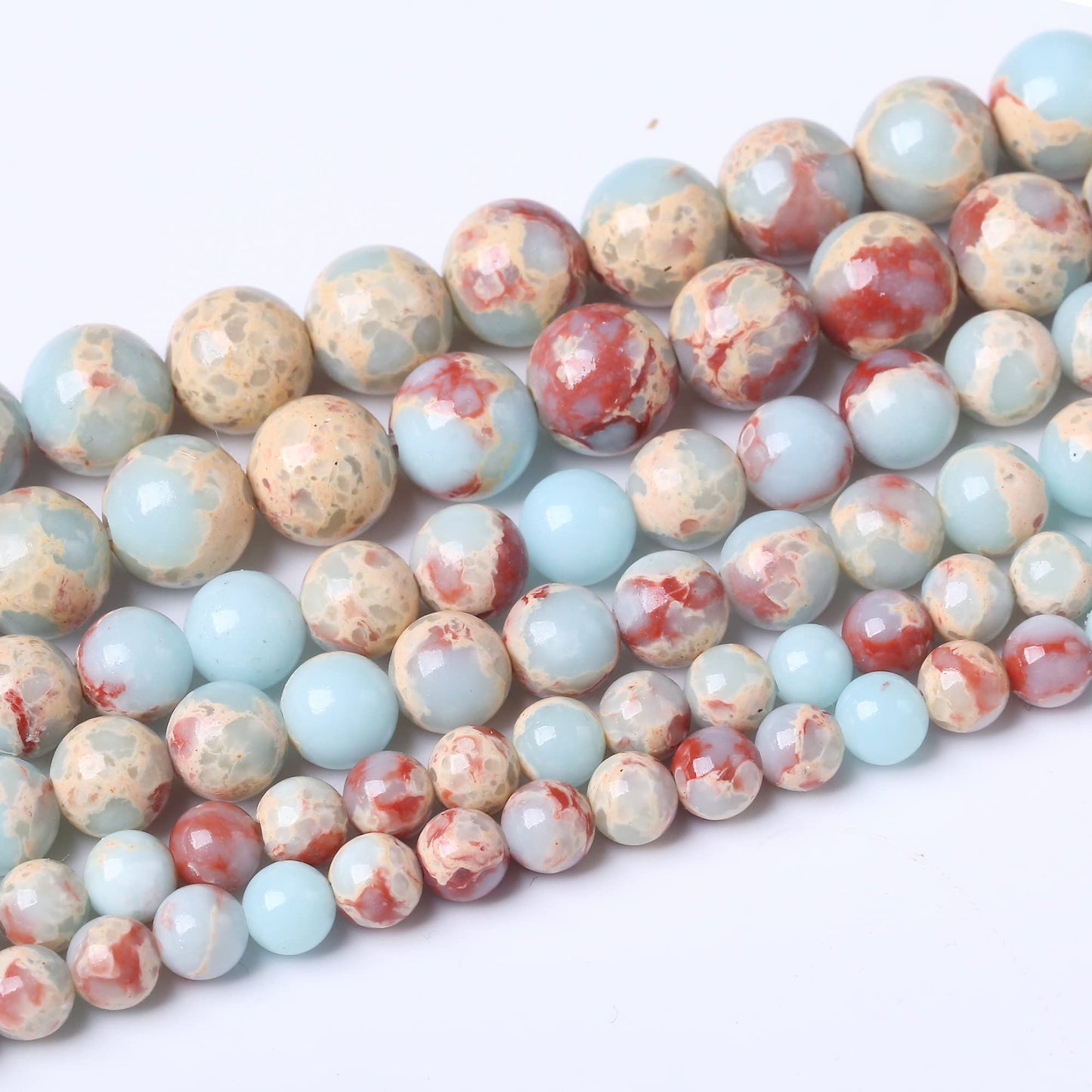 8MM Longevity Mountain Round Loose Beads Natural Gem Beads Crystal Energy Stone Beads for Jewelry Making DIY Bracelet Necklace