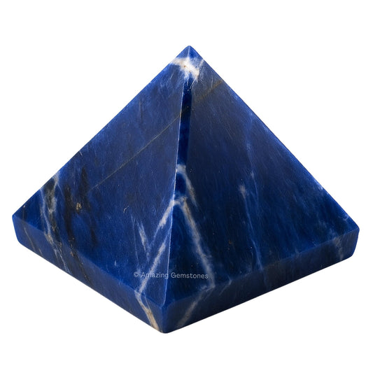 Amazing Gemstone Sodalite Pyramid Crystal Healing Stones - 1.5" Great Pyramid Figurine of Natural Stone Pyramid for Meditation, Reiki, Chakra Balancing and Crystal Pyramids Grid