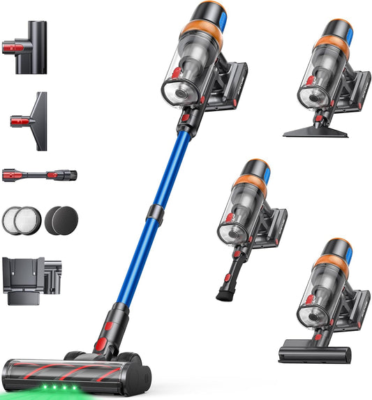 Skiennix Cordless Vacuum Cleaner - 650W Powerful Suction, 70 Mins Runtime, Includes Mattress Tool | Ideal for Pet Hair & Carpets
