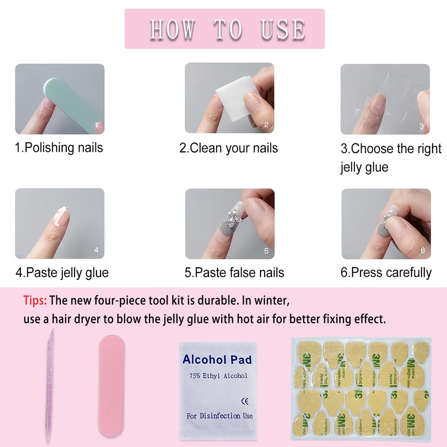 Black Press On Toenails Short Square Glossy Solid Black with Rhinestone Design Full Cover Acrylic Toe Nail for Women Girls Manicure 24 pcs