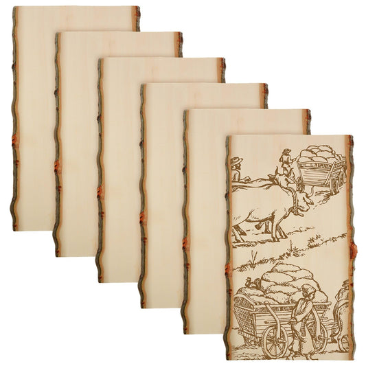 Briwooody 6 Pack Hollow Wood Plank Live Edge Woodslab Unfinished Wood Boards for Crafts Rustic Wooden Plaque for DIY Burning Home Decor Weddings (11 x 7-9 Inch)