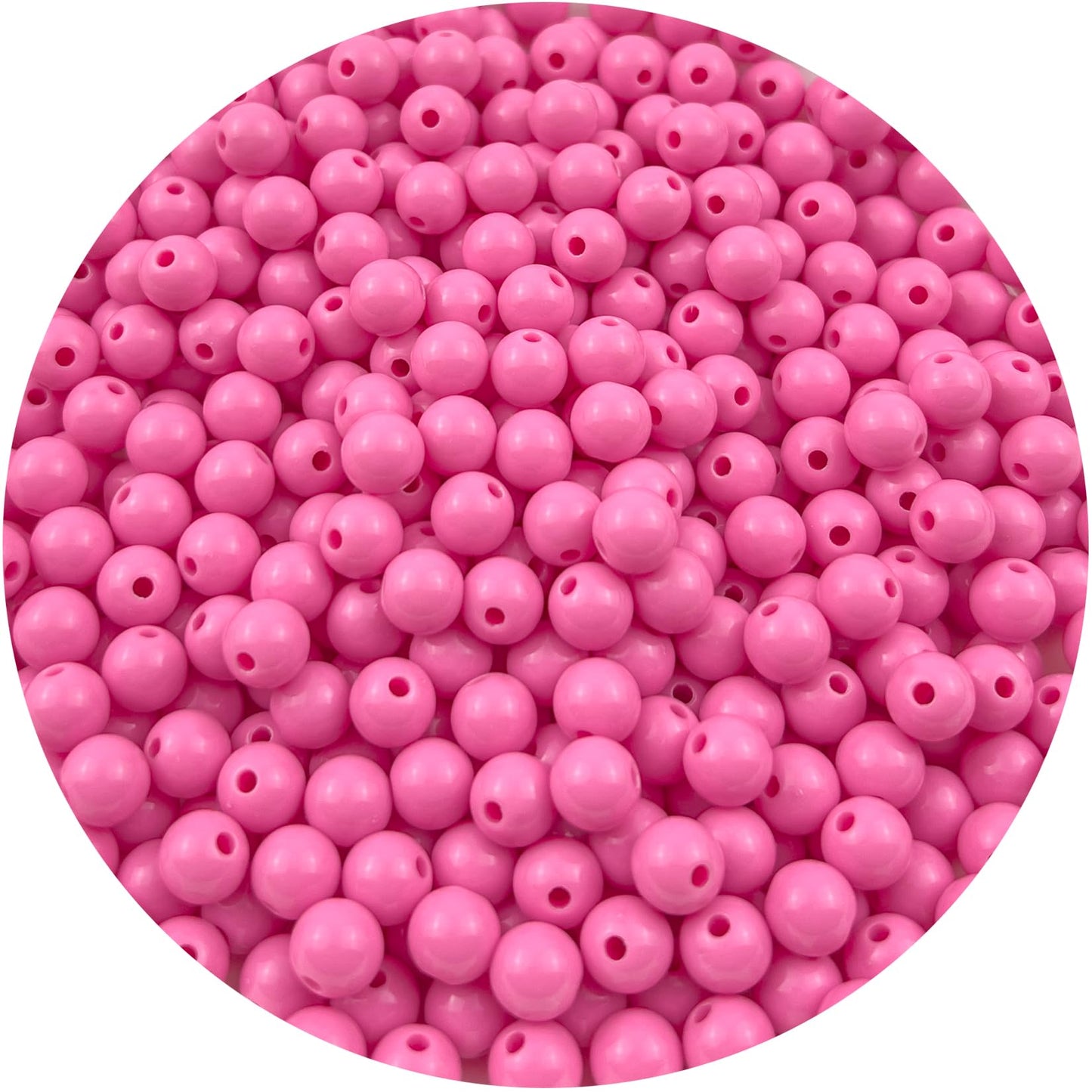 Mulutoo 1000Pieces 6MM Acrylic Round Beads Round Acrylic Balls Chunky Beads Smooth Spacer Plastic Pastel Beads Craft Beads for Necklace and Bracelet Making Crafting Supplies(181-light Rose red)