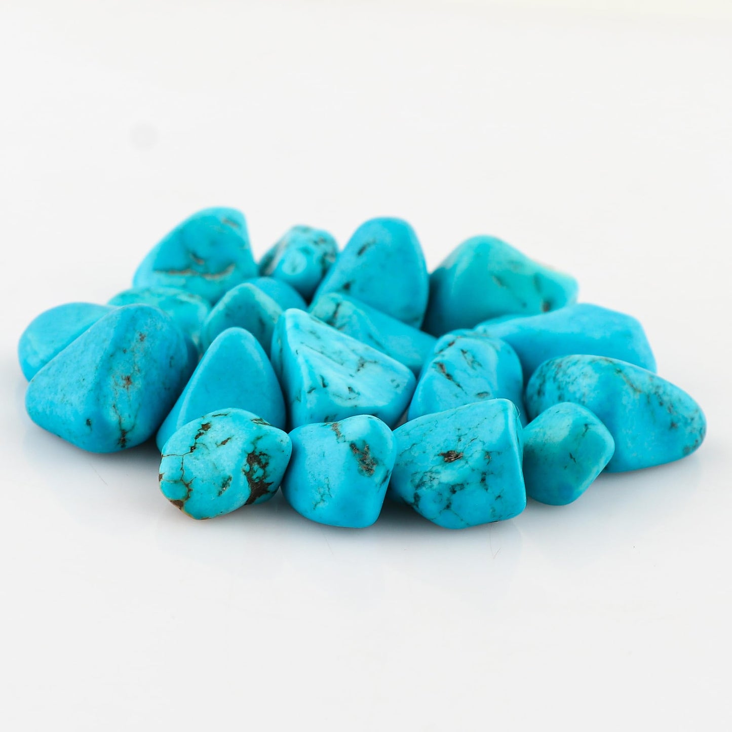 GEMKORA Pack of 4, Raw Blue Turquoise Stone, Tumbled Loose Gemstone Crystals, Wholesale Bulk Lot, Rough Crystals, Turquoise Rock, Jewelry Making Supply, DIY, Crafts, (14-18mm)