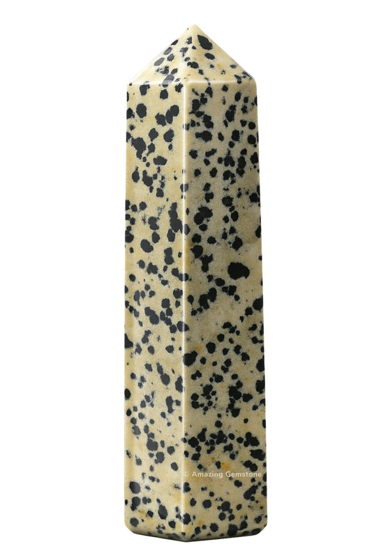 Amazing Gemstone Large Dalmatian Jasper Crystal Towers ~ Natural Healing Crystal Point Obelisk for Reiki Healing and Crystal Grid (5.5 to 6 INCH)