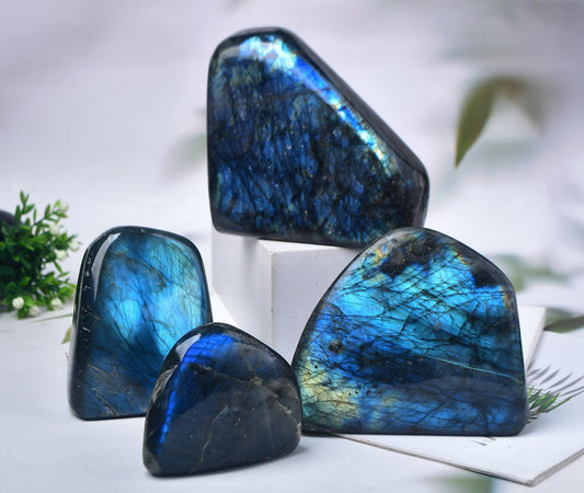 FZBHRO Large Labradorite Rock Polished Slab Block Healing Crystal Stone for Meditation Gift Home Decor 0.8-1.3 Pound
