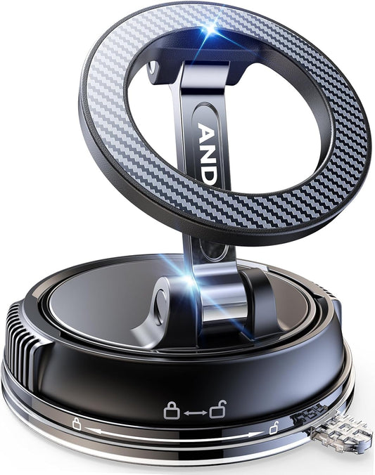ANDERY [78+LBS 2400gf 360 17-12 Car Phone Holder for Magsafe Strongest Suction & Strongest Magnetic] Adjustable Car