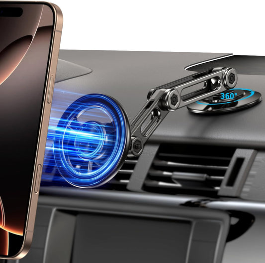 BPTAKOO 360 Ultra Magnetic Long-Arm Phone Holder Stand, Fits for MagSafe Car Mount BracketWindshield+Vent+Dash