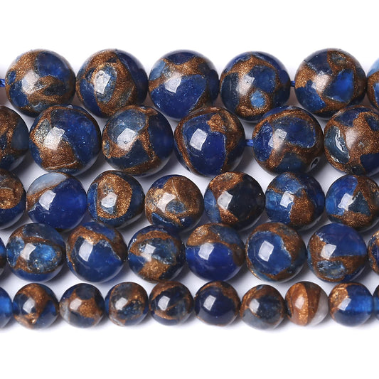 12MM 31PCS Dark Blue Cloisonne Craft Loose Round Beads for Jewelry Making DIY Bracelet