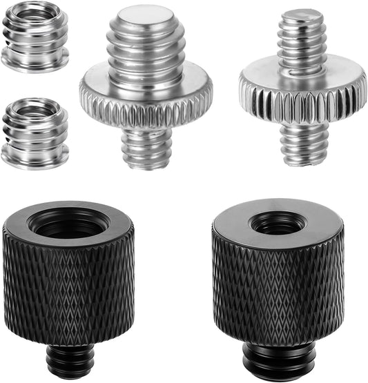 Xthrotsenk 6 1/4 3/8 3/8 1/4 Tripod Screw Adapter Pcs Aluminum Threaded Converter Male to Female and Male to Female