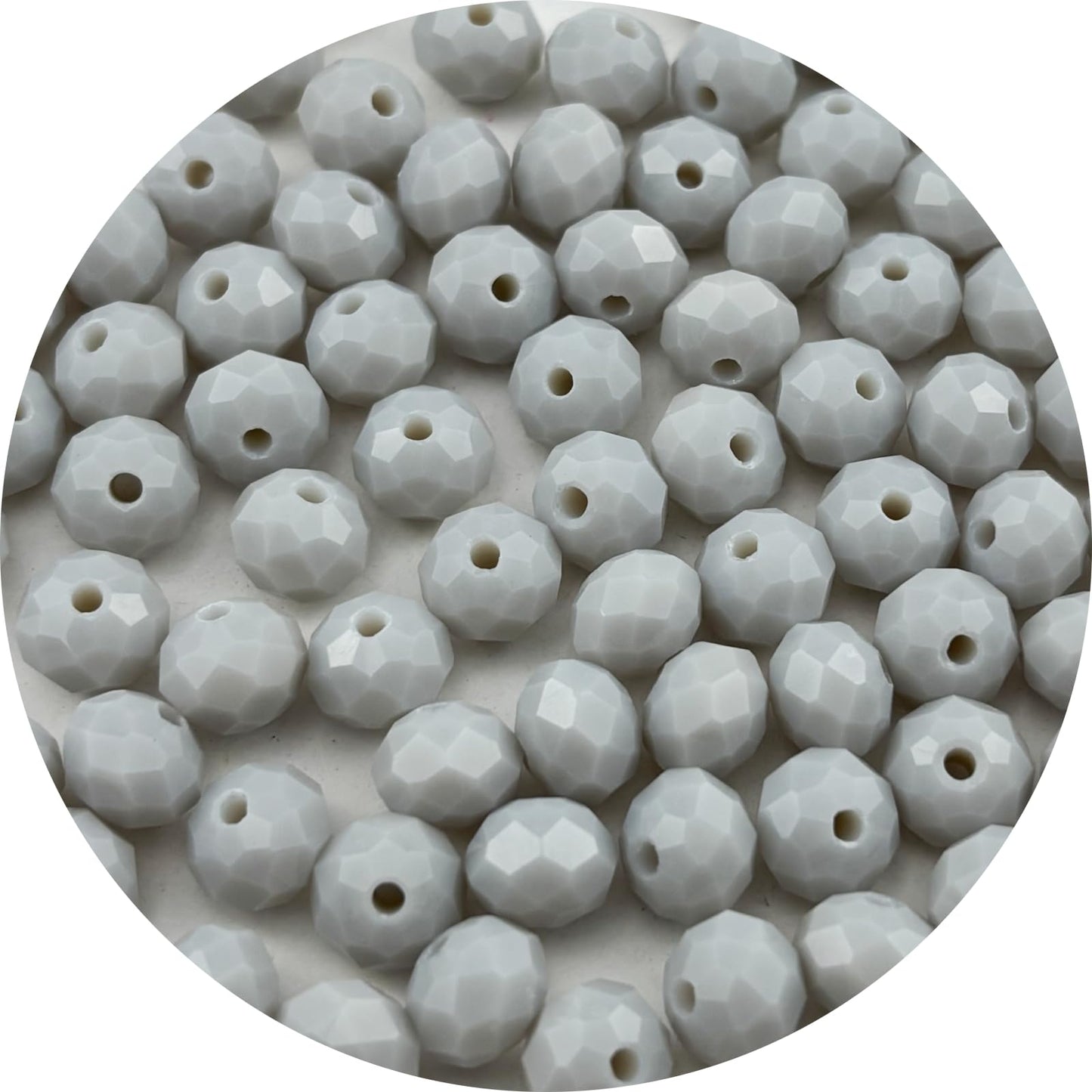 Pinhoollgo 200pcs 6mm Crystal Glass Beads Faceted Rondelle Glass Spacer Beads for Bracelets Necklace Pendants Earrings Key Chains Jewelry Making(Light Gray Porcelain)