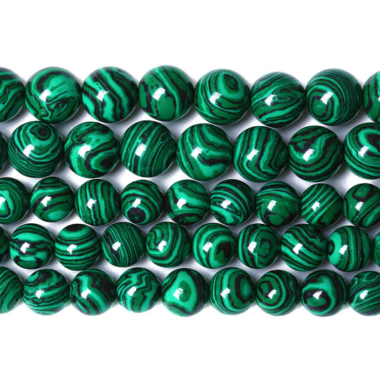 10MM 36PCS Green Malachite Spacer Loose Beads for Jewelry Making DIY Bracelet Necklace 1 Strand 15’’
