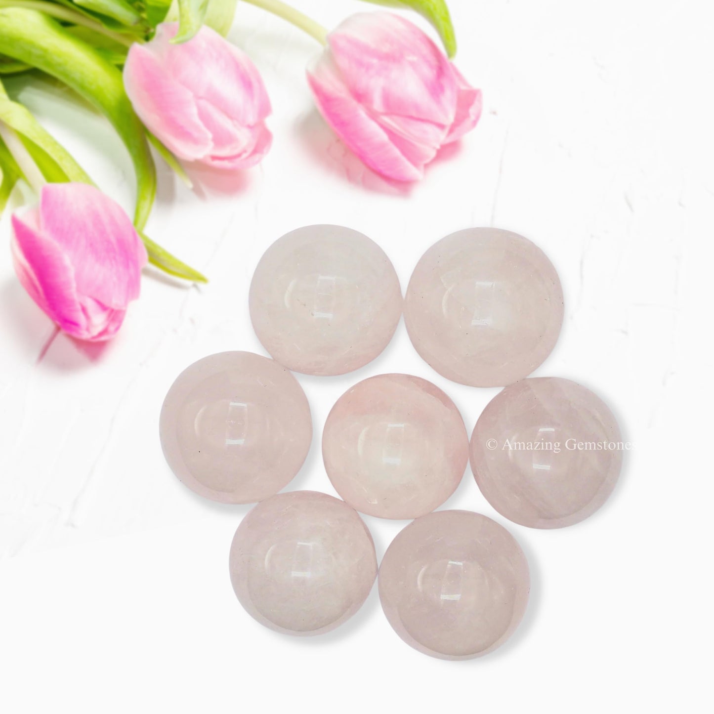 Amazing Gemstone Rose Quartz Crystal Ball - 1 Inches Crystal Sphere Meditation Balls for Witchcraft and Decorative Balls - Crystals and Healing Stones Beginners Gift (Pack of 1)