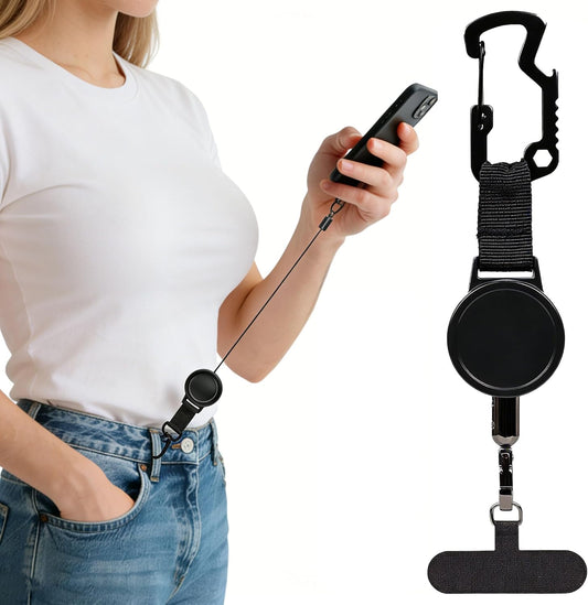 Angjiny 360 Anti-theft Phone Tether - Universal Phone Lanyard Retractable Steel Line Cellphone Strap,Phone Leash