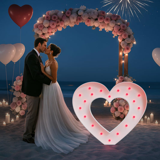 JoyMuse Marry Me Light Up Hearts, Large MarryMe Heart for Proposal, Will You Marry Me Sign Marquee Heart Big Hearts Proposal Kit for MarryMe Decorations