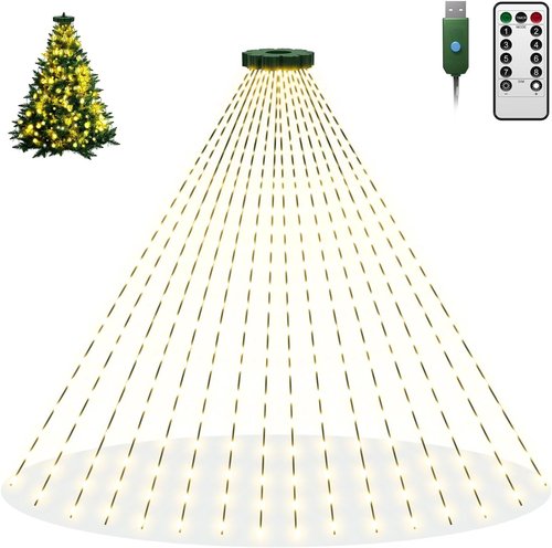 Btfarm Christmas Tree Lights - 400 LED Remote Control Fairy Lights | 6.6FT Waterproof & Dimmable for 5-7FT Trees