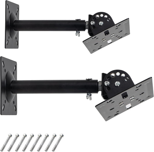 ZSHIGANMA 80lb,Heavy Universal Speaker Wall Ceiling Mounts Support up to Duty Dual Black Bookshelf Speaker Mounting