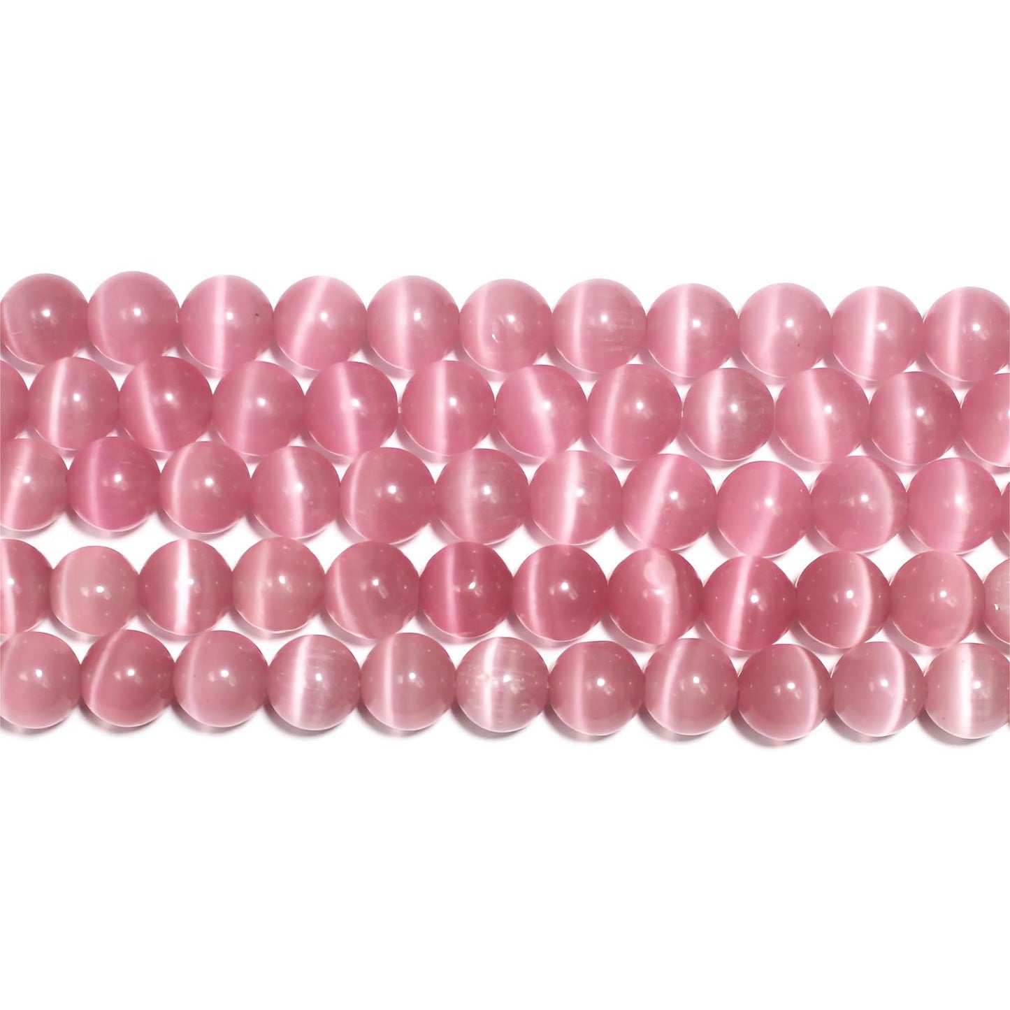 MJDCB 105pcs Pink Cat Eye Stone Beads 10mm Round Crystal Loose Bead for Jewelry Making DIY Bracelets Necklace Accessories