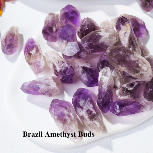 Apengshi 1/2 lb(230g) Natural Amethyst Crystal Points Irregular Rough Crystal Stone Raw Crystal Gemstones Bulk Chakra Stones Meditation Reiki Collect Handmade DIY