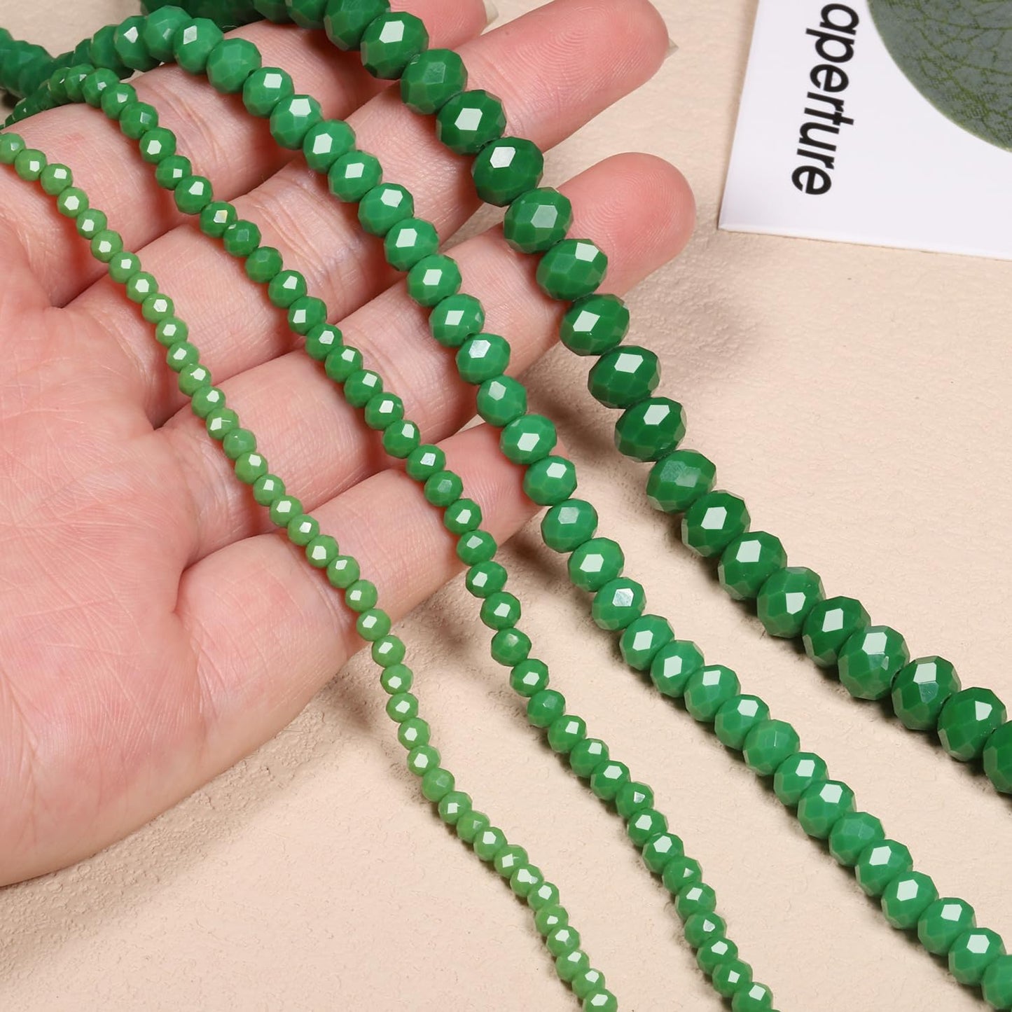 NITOPUPU 300pcs 8mm Crystal Glass Beads for Jewelry Making Faceted Rondelle Flat Porcelain Beads for Bracelets Necklace Earrings DIY Crafts (Dark Green Porcelain Bead)