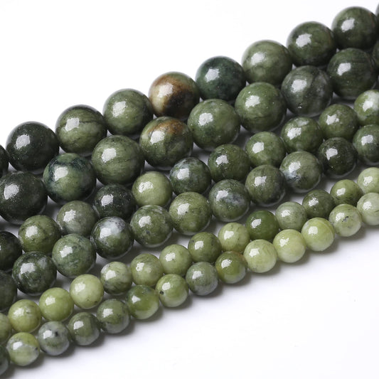 10MM Southern Jade Round Loose Beads Natural Gem Beads Crystal Energy Stone Beads for Jewelry Making DIY Bracelet Necklace