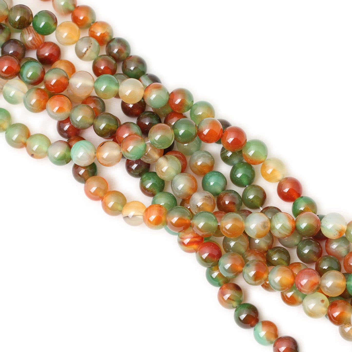 CHEAVIAN 35PCS 10mm Peacock Agate Round Loose Beads for Jewelry Making DIY Materials 1 Strand 15"