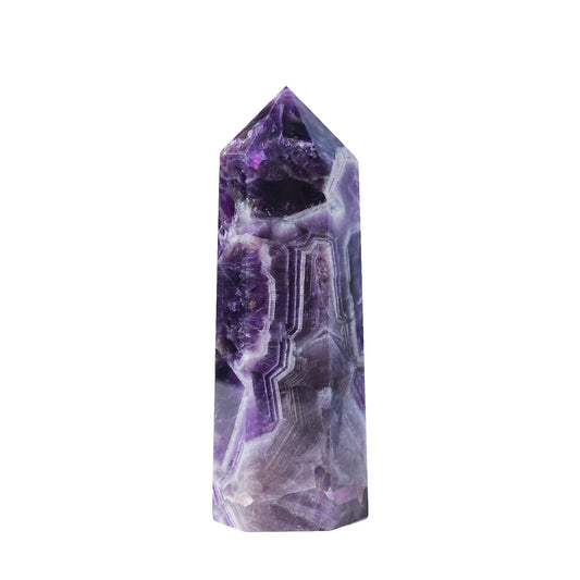 Runyangshi Dream Amethyst Wand 4.72"-5" Crystals Tower 6 Faceted Single Point Crystal Healing Crystal for Meditation Reiki Home Decor Gift