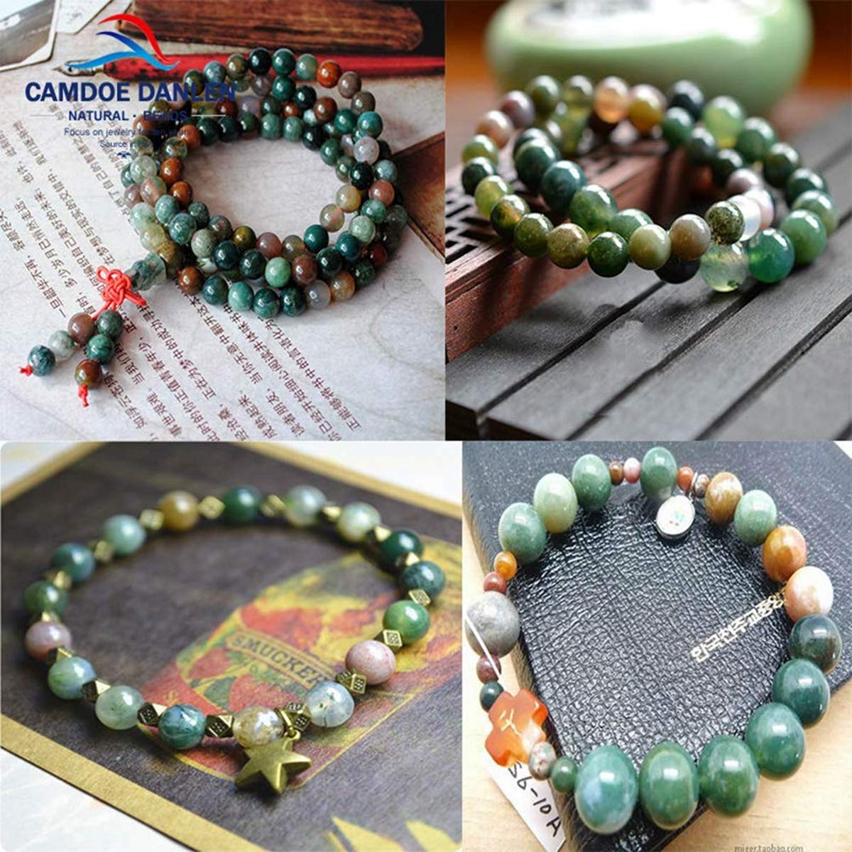 Natural Stone Beads 100pcs 6mm India Agate Round Genuine Real Stone Beading Loose Gemstone Hole Size 1mm DIY Smooth Beads for Bracelet Necklace Earrings Jewelry Making (India Agate, 6mm)