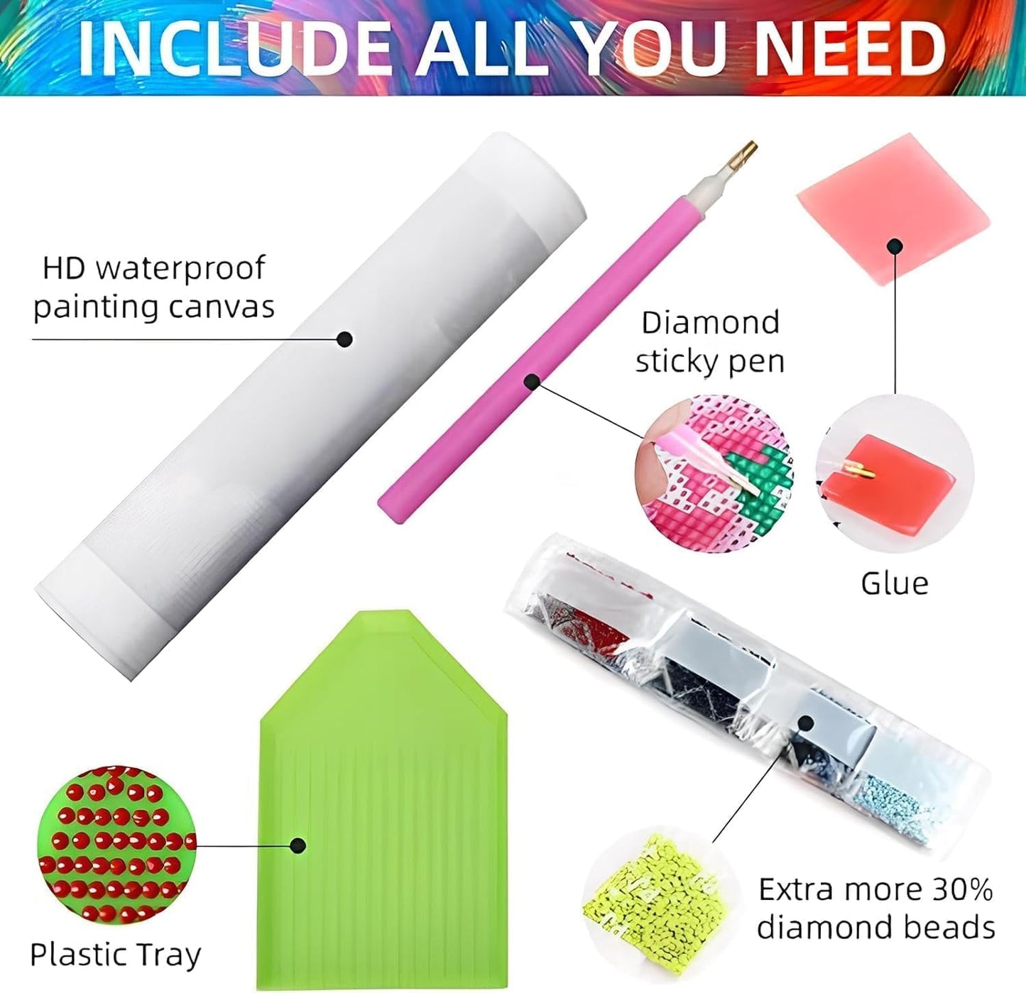 GOUOYANA Diamond Painting Kits for Adults-6 Pack, Cocktail Adult 5D Diamond Art Kits for Beginner Cocktail DIY Full Drill Diamond Dots Crystal Craft Kits for Home Wall Decor Gifts(6 Pack/12X16 Inch)