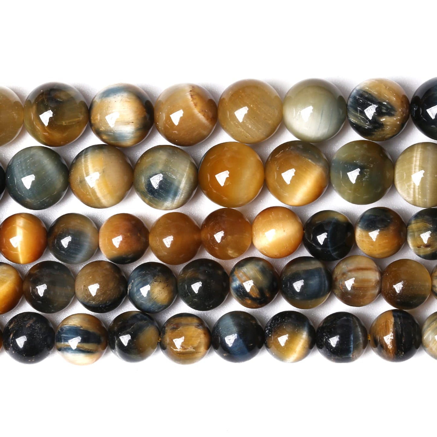 12mm 32PCS Natural Stone Dreamlike Blue Tiger Eye Beads for Jewelry Making DIY Bracelet