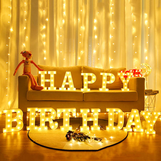 Brightdeco 155 Bulbs Happy Birthday LED Marquee Light Up Letters Sign (Large Size)