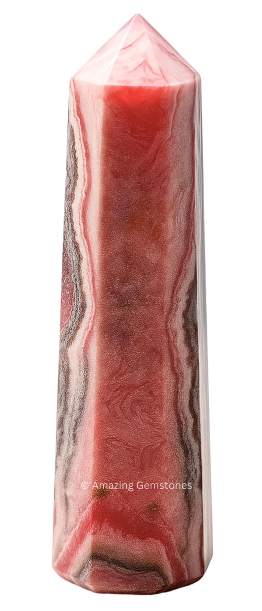 Amazing Gemstone Rhodochrosite Crystal Towers ~ Natural Healing Crystal Point Obelisk for Reiki Healing and Crystal Grid (3" to 4" INCH)