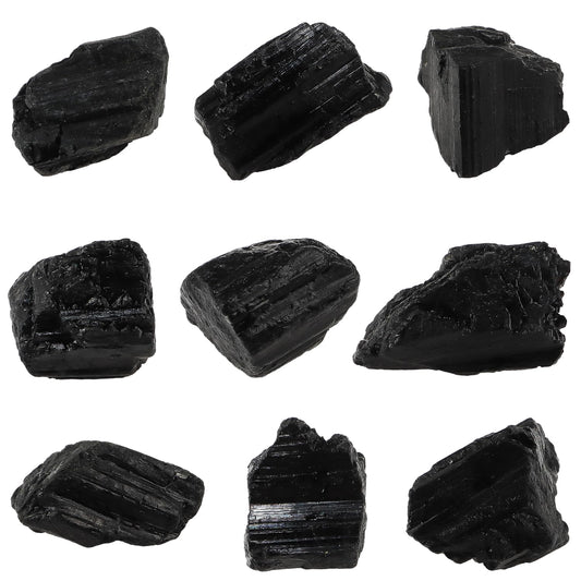 1Lb Natural Rough Black Tourmaline Crystals Stone Large Raw Black Tourmaline Healing Stones Bulk for Tumbling, Wicca & Reiki, Polishing, Wire Wrapping